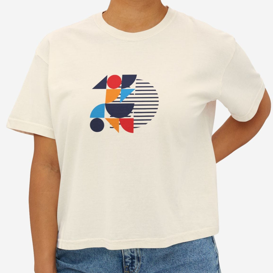 Bauhaus Boxy Tees, Wheels of Life | Graphic Art Shirt - Mythos Design