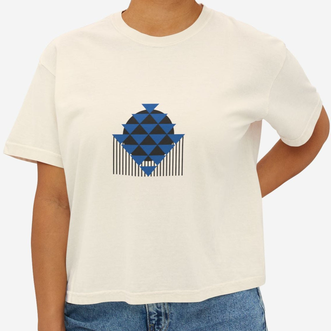 Bauhaus Boxy Tees, Triangular Balance | Graphic Art Shirt - Mythos Design