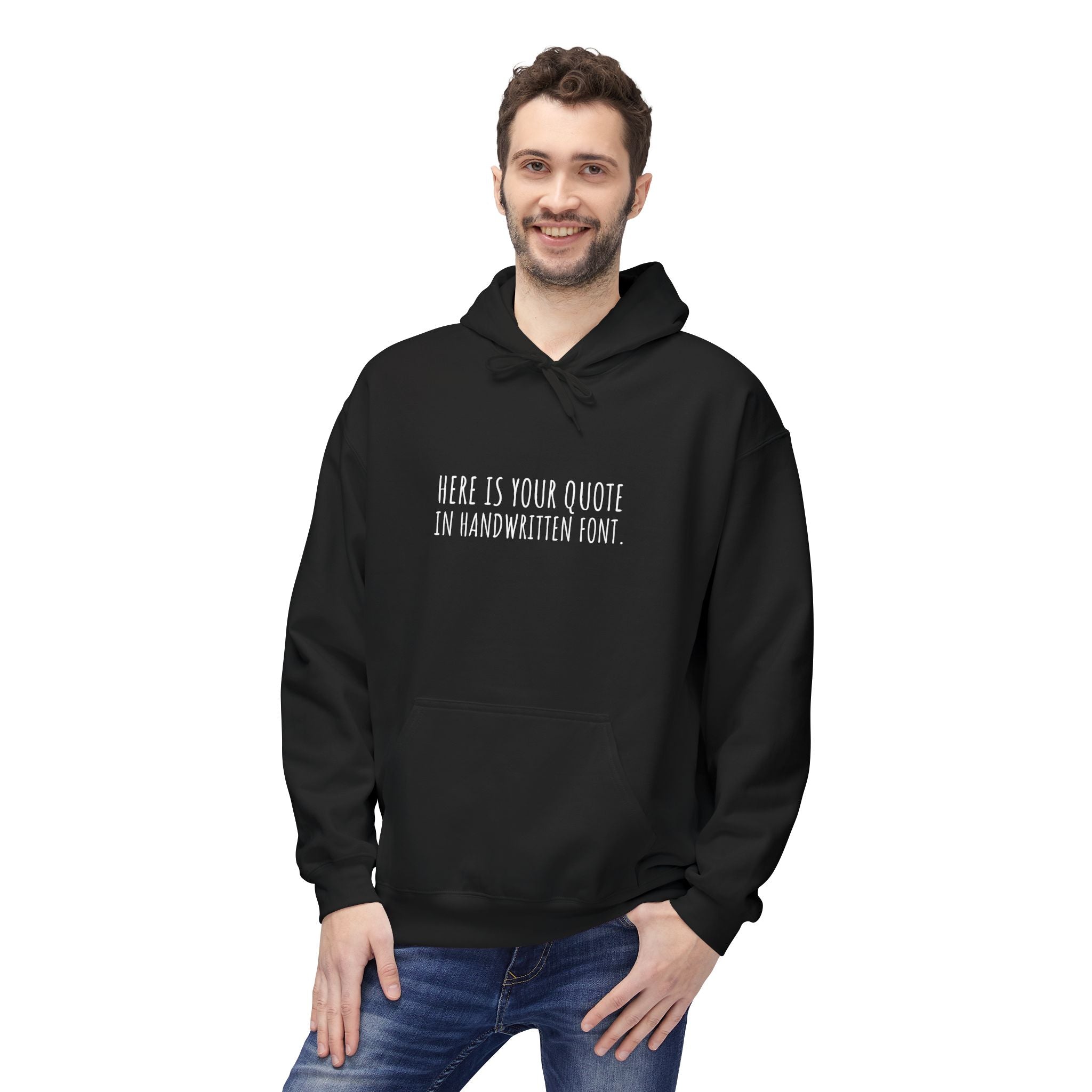 Custom Quotes Fleece Hoodie | Handwritten Font Design - Mythos Design