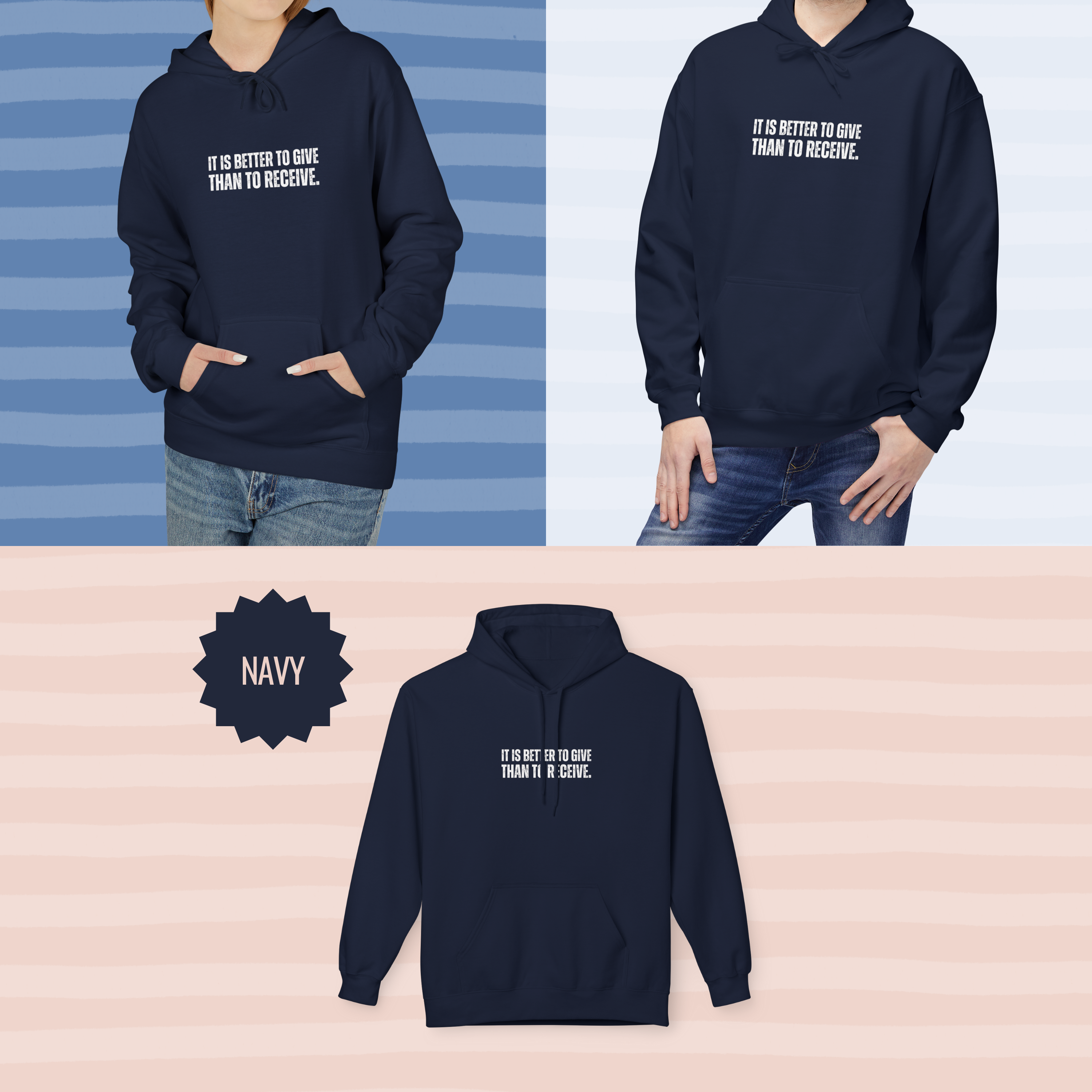 Ancient Quotes Fleece Hoodie | It is Better to Give Than to Receive - Mythos Design