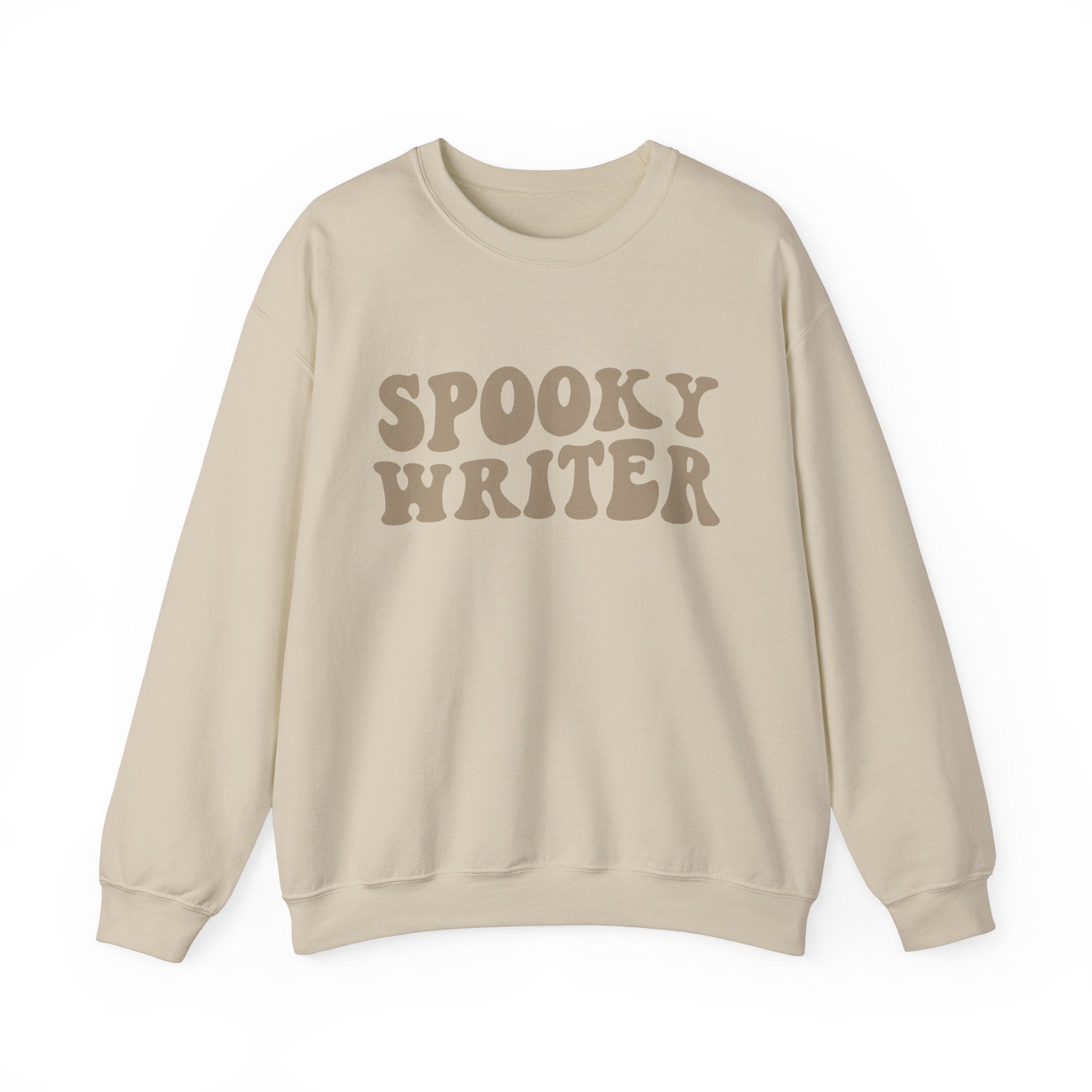 Spooky Writer Halloween Sweatshirt | Retro Minimal Wavy Design - Mythos Design