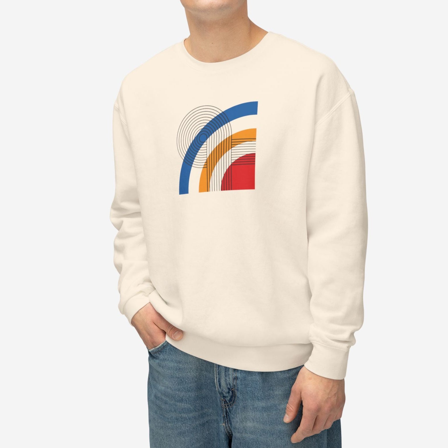 Bauhaus Collection, Arc of Motion | Abstract Cotton Sweatshirt - Mythos Design