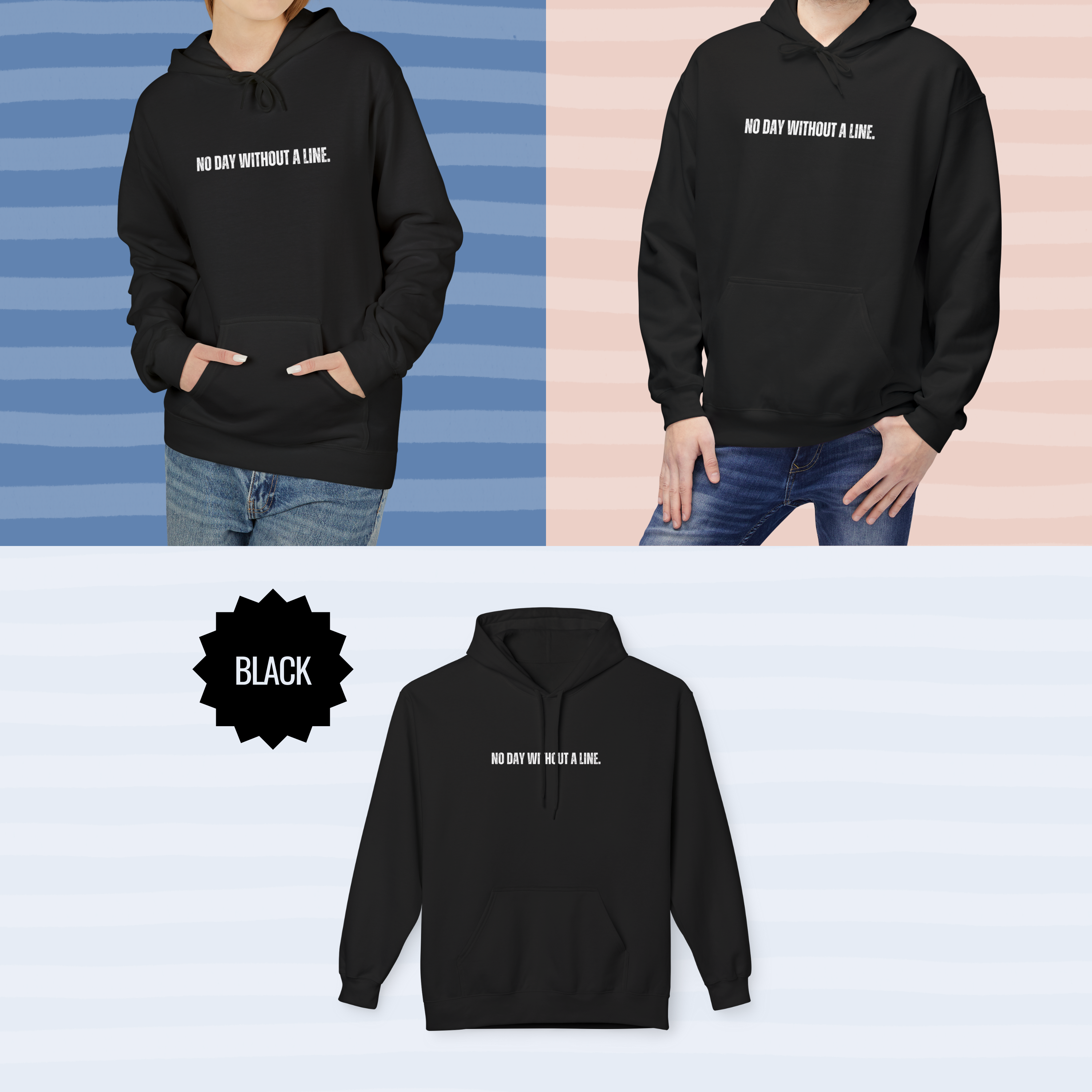 Ancient Quotes Fleece Hoodie | No Day Without a Line - Mythos Design