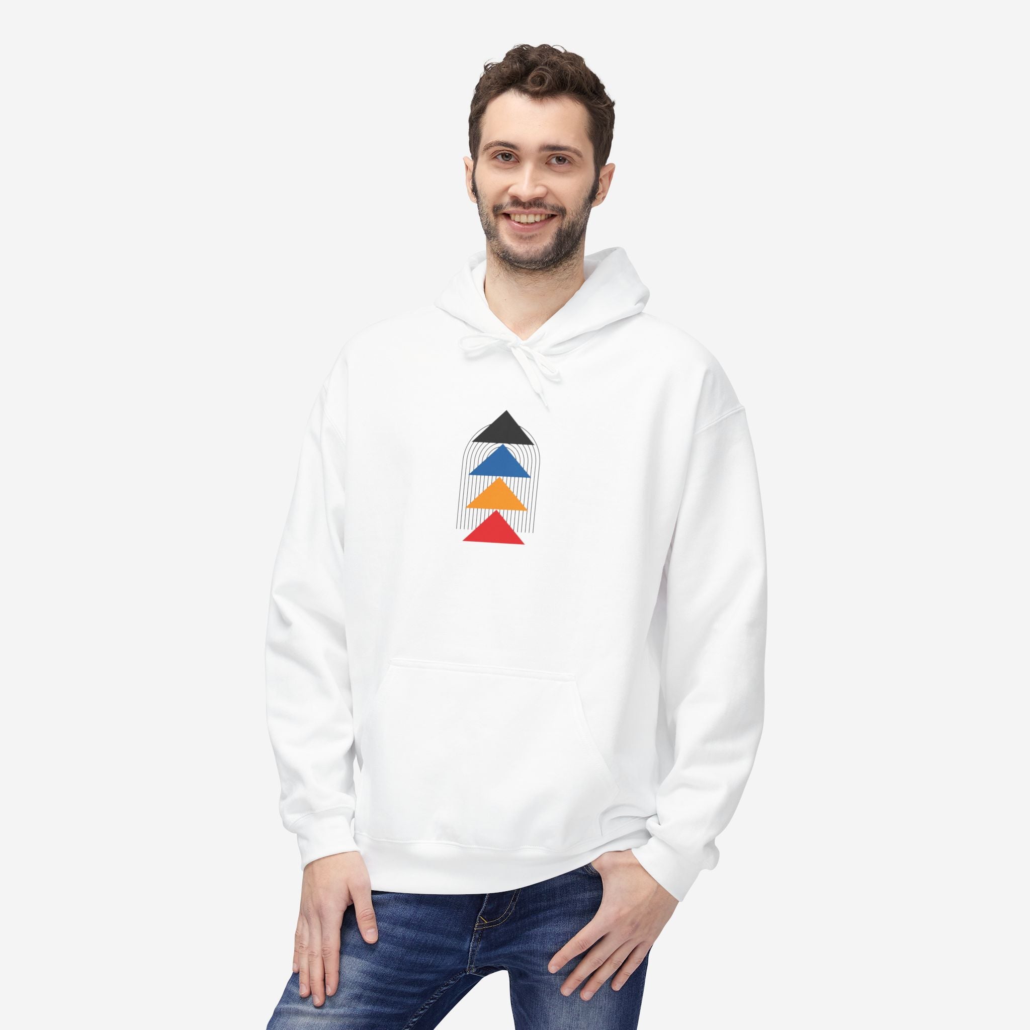 Bauhaus Hoodie, Pathway Ascend | Geometric Art Sweatshirt - Mythos Design