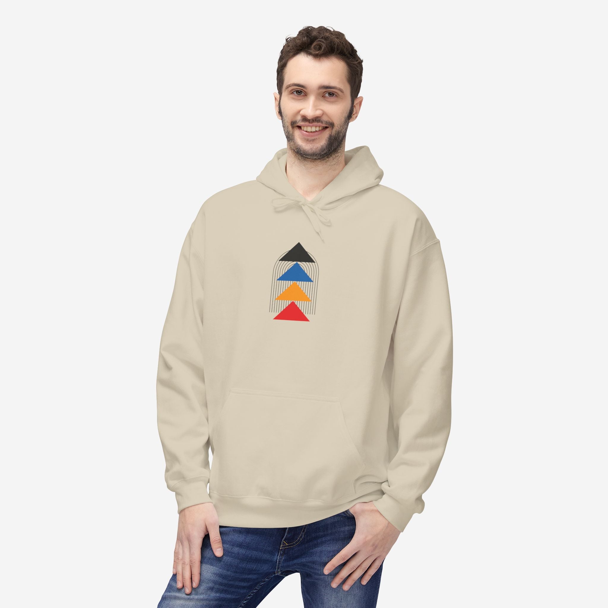 Bauhaus Hoodie, Pathway Ascend | Geometric Art Sweatshirt - Mythos Design