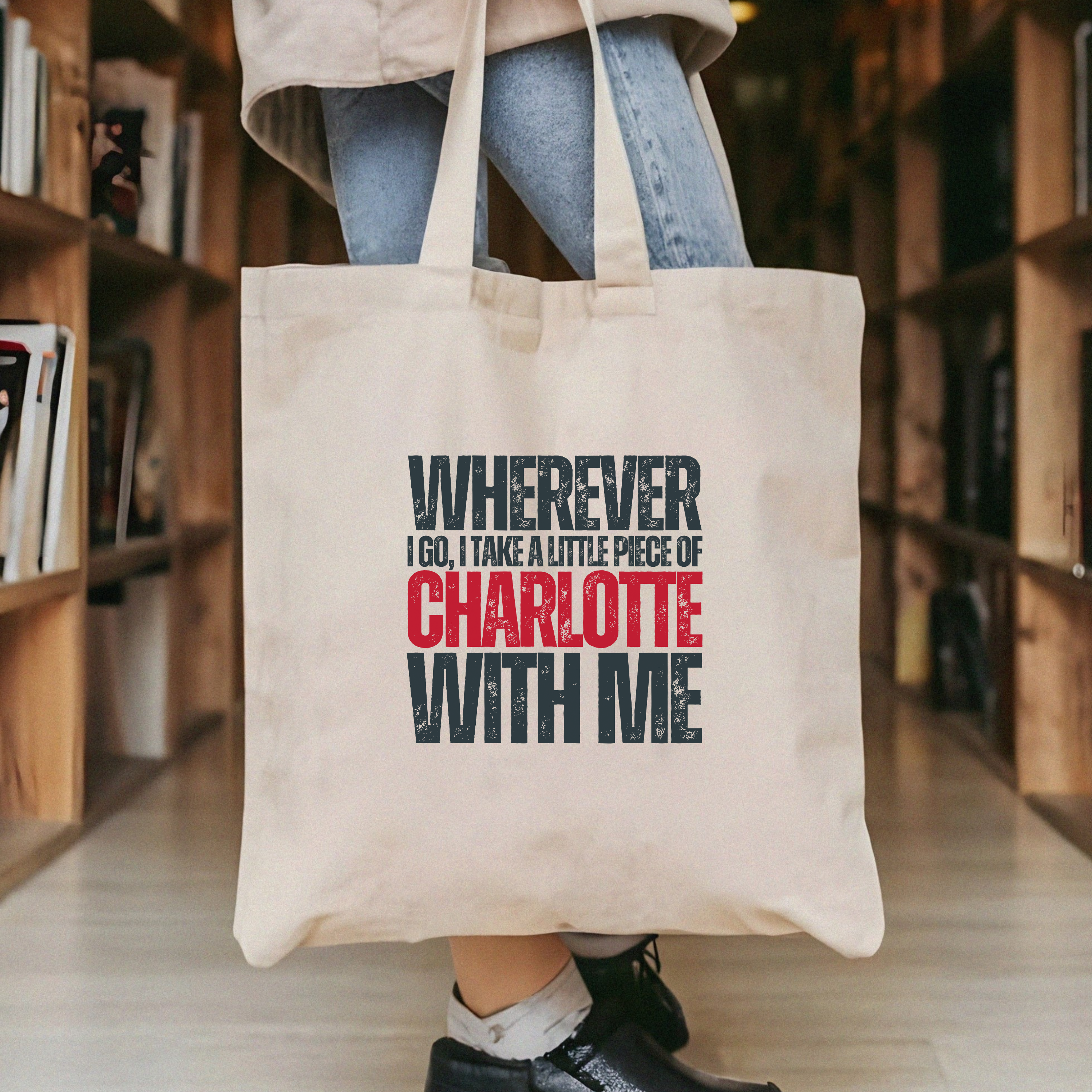 Canvas Tote Bag, Charlotte | Cities Collection - Mythos Design