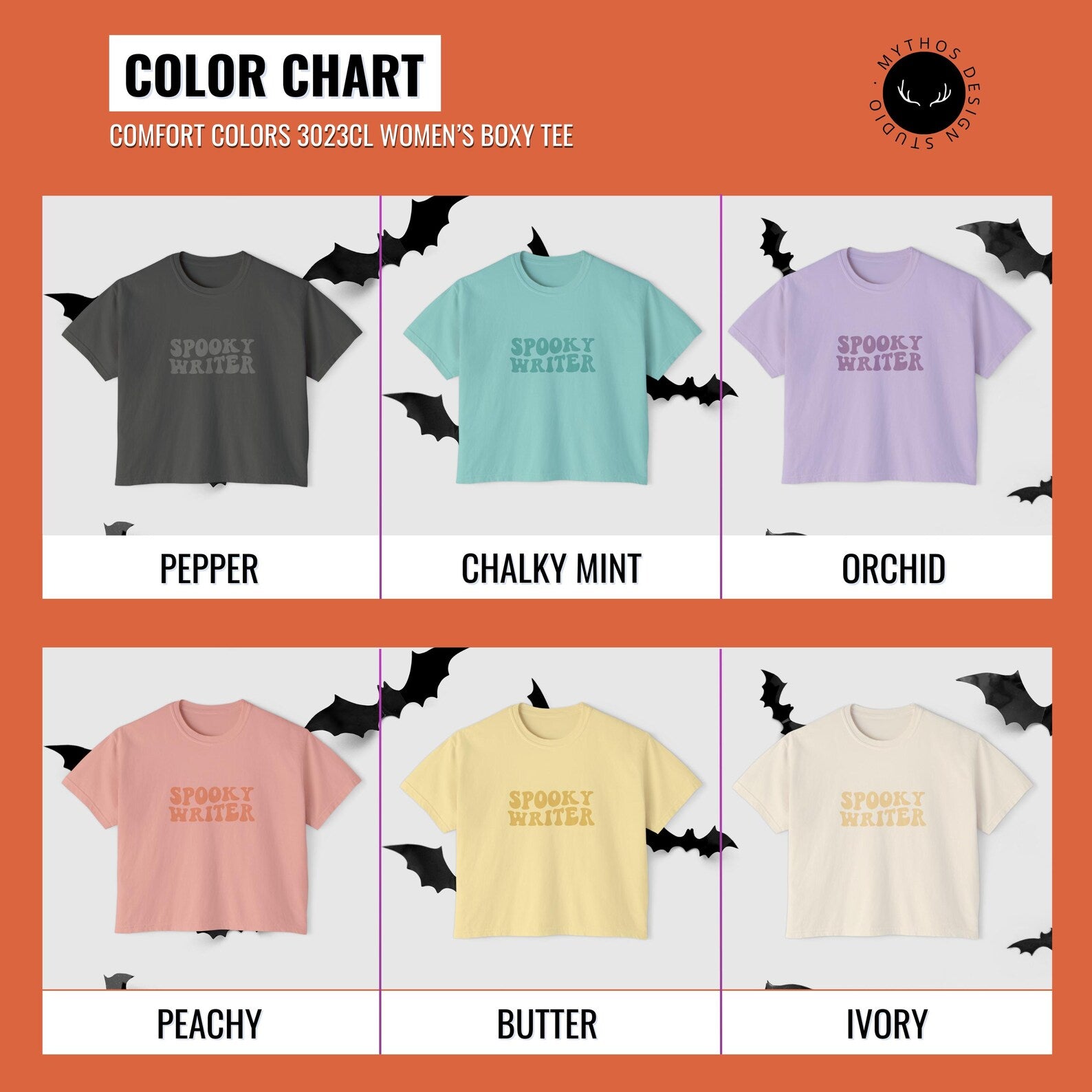 Spooky Writer Boxy T-Shirt | Monochromatic Retro Art Tee - Mythos Design
